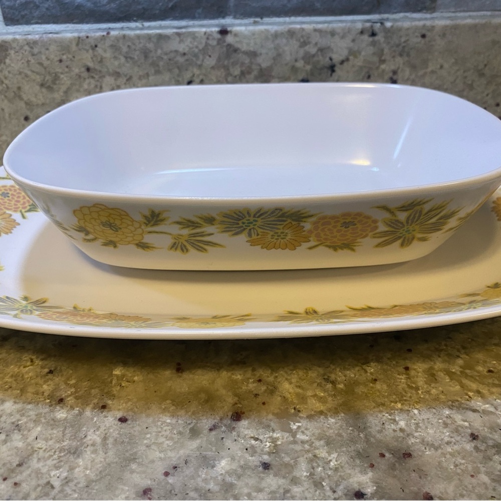 Vintage Noritake Sunny Side Serving Bowl With‎ Platter